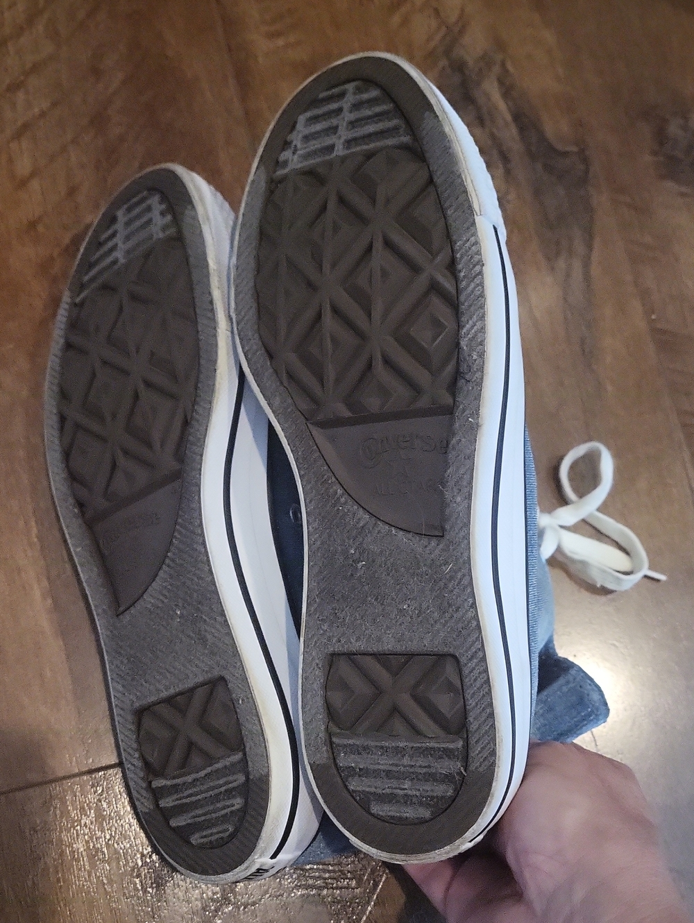 Converse High Top Sneakers in Blue Teal Crushed Velvet. Size 8. EUC. Fall Staple - Picture 3 of 6
